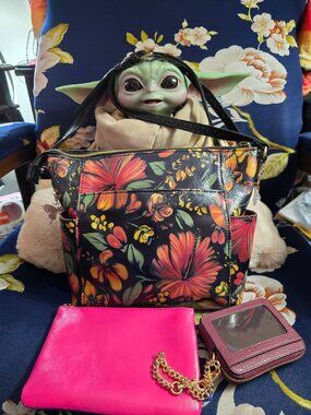 Patricia Nash Aveley Tropical Escape Crossbody bag & Coach wallet